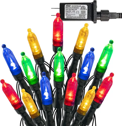 Vista 7 de Dazzle Bright 200 mini luces LED de Navidad, 65 pies, conectables, impermeables, 8 modos de luces de hadas para interiores y exteriores, patio
