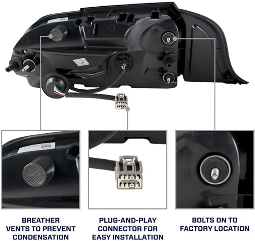 Vista 6 de Form Lighting Luces traseras LED secuenciales compatibles con Ford Mustang 2015-2023 (par), transparentes