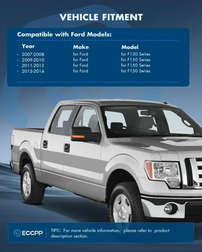 Vista 2 de ECCPP L+R Power - Espejos de remolque con calefacción, luces de señal de charco para Ford F150 2007-2014