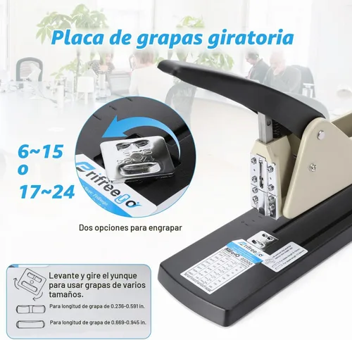 Vista 6 de Grapadora de largo alcance resistente, brazo largo 9.84 pulgadas ajustable con 4000 grapas 200 Sheets Capacity,Labour-Saving Long Stapler Suitable