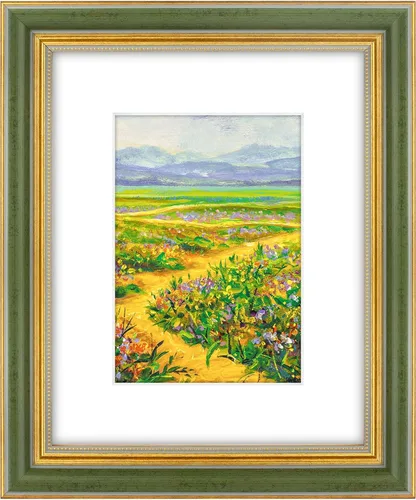 Vista 27 de Golden State Art, Marco de fotos adornado de 8 x 10 pulgadas para fotos de 5 x 7 pulgadas con paspartú o impresiones de 8 x 10 sin paspartú, cristal