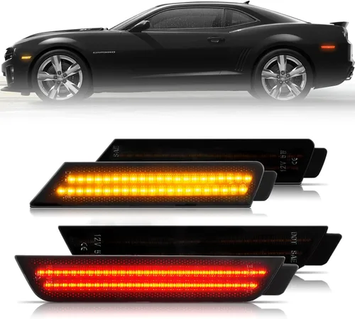 Vista 9 de Luz de Marcador Lateral Trasero LED Compatible con Chevy Camaro 1993-2002 Lente Ahumada Luz Roja Trasera Enchufe y Funciona, Impermeable