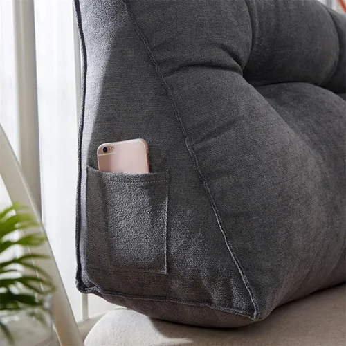 Vista 6 de EORNOW Almohada de cuña para cabecero, almohada de lectura de cuña para cama/sofá, cojín triangular para respaldo grande con funda extraíble