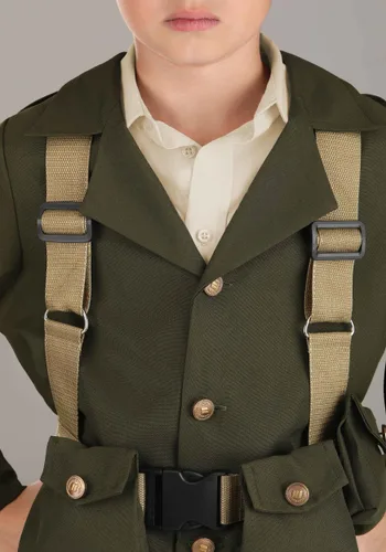 Vista 5 de Disfraz Deluxe de Soldado de la Segunda Guerra Mundial para Niños Multicolor