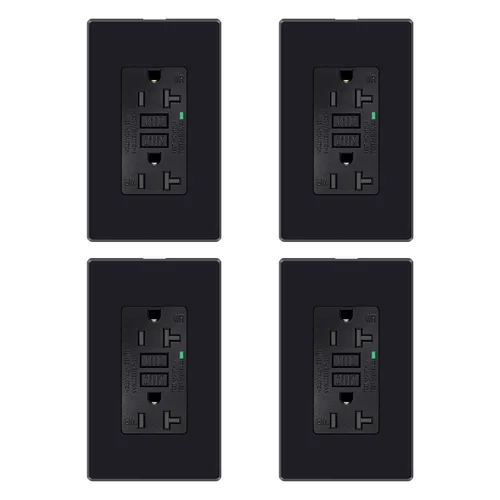 Vista 5 de 15 Amp GFCI Outlet with USB C Ports & USB-A, 1PCS 24W Self-Testing GFCI USB Combo with LED Indicator, Tamper Resistant for Kitchen & Bathroom