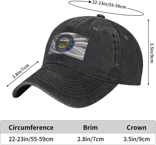 Vista 6 de Amarillo Texas Seal Baseball Cap for Men Women Hats Adjustable Dad Hat Cotton Caps