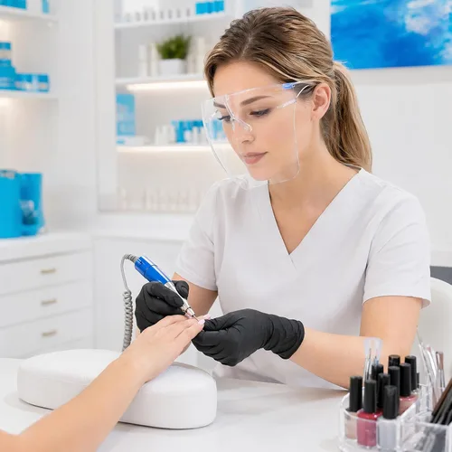 Vista 3 de Clear Face Shield, Anti-Fog Full Face Guard for Nail Techs Clear Transparent Shield、Anti-Fog Face Shield、Lightweight and Easy to Wear、Reusable
