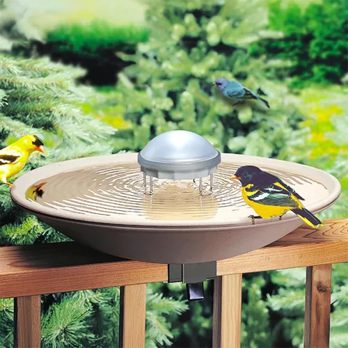 Vista 2 de Allied Precision Bird Scene 8WW Solar Water Wiggler, 5 pulgadas, gris