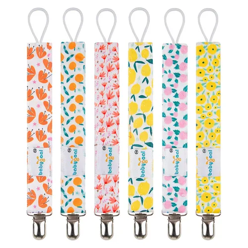 Vista 26 de Babygoal 6PBM05-HZ Juego de 6 prendedores para chupón para niños y niñas, se adaptan a la mayoría de los estilos de chupones y juguetes de dentición
