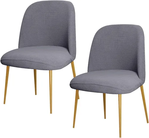 Vista 13 de SZJIAHTM 2 Fundas para Sillas de Comedor Suaves Elásticas Funda Deslizable de Poliéster sin Brazos con Respaldo Curvado Fundas Deslizables