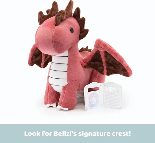 Vista 4 de Bellzi Dragón de fuego – Lindo juguete de peluche de 11.5 pulgadas – Adorable juguete de dragón suave y regalos – Regalo perfecto para niños, bebés