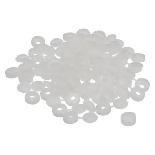 Vista 11 de uxcell 100 tapas de rosca con bisagras de 0.118 pulgadas (0.118 in), cubiertas de plástico para tornillos plegables para arandela, cubierta