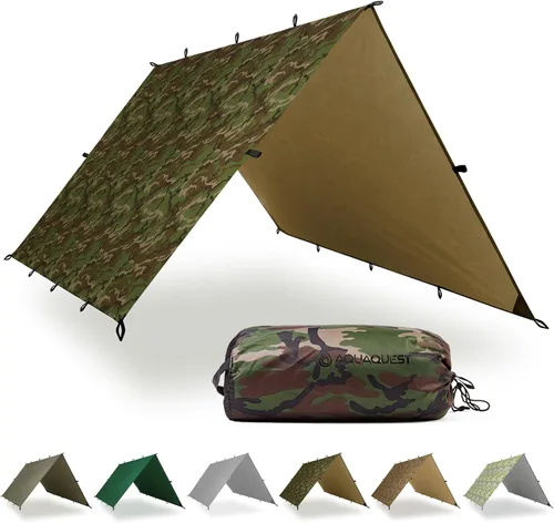 Vista 11 de AquaQuest Lona Safari – Ligera impermeable (0.197 in) con costuras selladas Ripstop para mochileros, senderismo y camping en hamacas