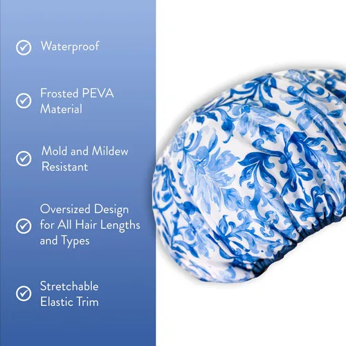 Vista 3 de Betty Dain Gorro de baño y ducha de nailon reutilizable, Blue Royale