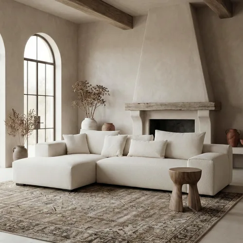 Vista 3 de Acanva Conjunto de sofá seccional modular moderno y extragrande en forma de L para sala de estar, estilo minimalista cómodo de 4 asientos, sofá