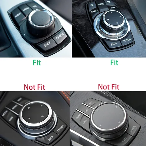 Vista 2 de MICROCK Accesorios Brillantes para BMW 1 2 3 5 7 Series X1 X3 X5 X6 Media iDrive Cubierta de Perilla del Botón Interruptor de Control Botón