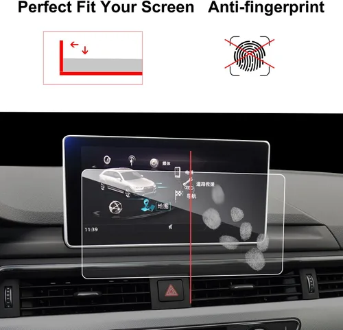 Vista 7 de LFOTPP Protector de pantalla de navegación para 2017 2018 2019 Audi A4 B9 A5 Allroad Q5 2 mmi 8.3 pulgadas, vidrio templado dureza 9H coche