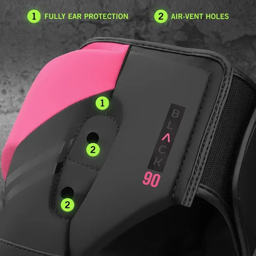 Vista 4 de Mytra Fusion Casco de boxeo - Equipo de combate con correa ajustable MMA, Muay Thai, Kickboxing, artes marciales, karate, equipo de cabeza