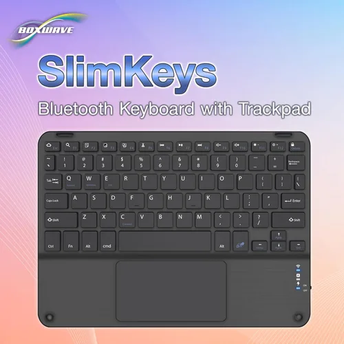 Vista 9 de BoxWave Teclado compatible con la tableta Chuwi Hi10, teclado Bluetooth SlimKeys con trackpad, panel táctil delgado portátil, color negro azabache