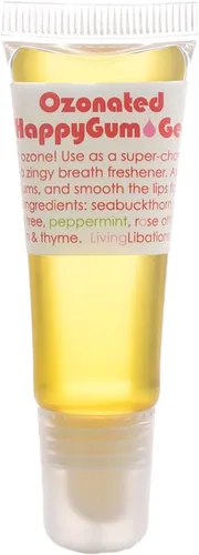 Vista 2 de Living Libations - Gel orgánico ozonizado de goma de mascar feliz Natural, Wildcrafted Vegan Clean Beauty (0.34 fl oz 0.3 fl oz) El embalaje