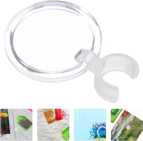 Vista 8 de Lupa para bordar, 10 Uds., con clip práctico, clip de lupa, clip en la lupa, útil broca, pluma de arte de diamante, 10 Uds