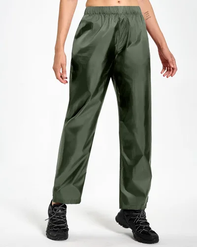 Vista 2 de Hebepol Pantalones de lluvia para mujer, ligeros, impermeables, a prueba de viento, para senderismo, pesca, al aire libre, con bolsa