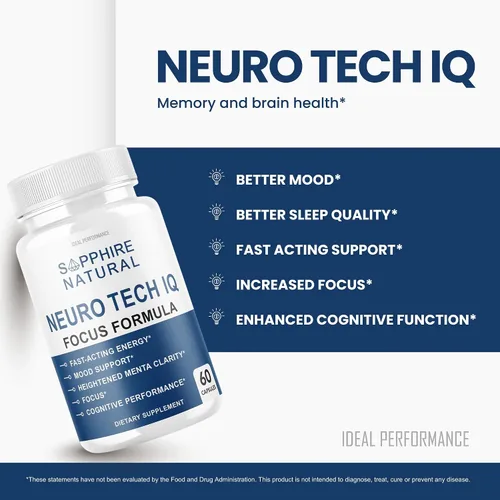 Vista 3 de Suplemento cerebral Neuro Tech IQ Neurotech Iq Focus Formula Píldoras (60 cápsulas)