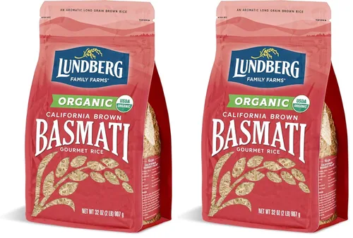 Vista 10 de Lundberg Basmati orgánico, arroz integral de grano largo – No pegajoso, esponjoso y aromático, 32 onzas