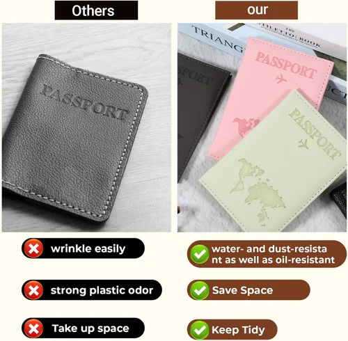 Vista 6 de Funda para pasaporte, funda para pasaporte, funda para pasaporte, protector de pasaporte, artículos esenciales para mujeres y hombres, accesorios