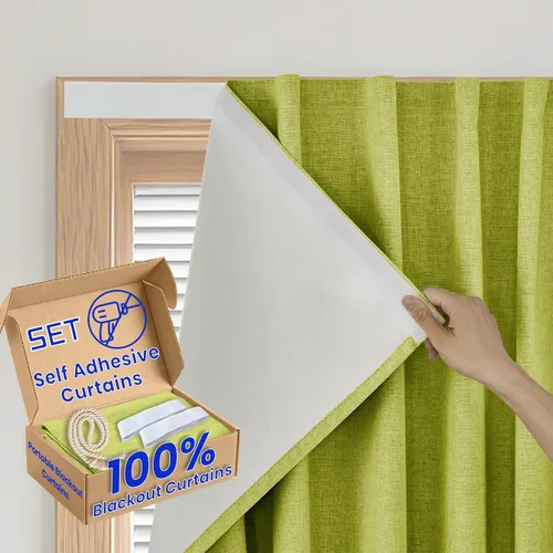Vista 19 de Cortina opaca adhesiva, tratamiento completo de ventana de oscuridad para oficina en casa