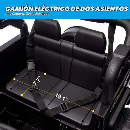 Vista 5 de Fitnessclub Autos eléctricos para niños, automóvil eléctrico para niños de 12 V con control remoto Bluetooth de 2,4 GHz, luces LED, reproductor MP3