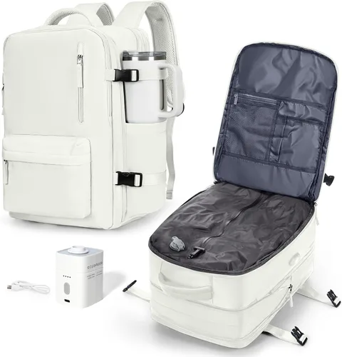 Vista 25 de VGCUB Mochila grande de viaje para trabajo, negocios, mochila para computadora portátil aprobada para vuelo, para mujeres y hombres, mochila