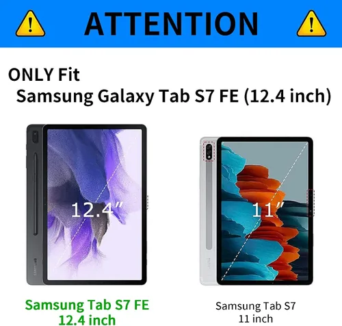 Vista 2 de Funda para Galaxy Tab S7 FE 5G 2021 Funda inteligente de piel sintética con soporte ajustable y funda de encendido y apagado automático para Samsung