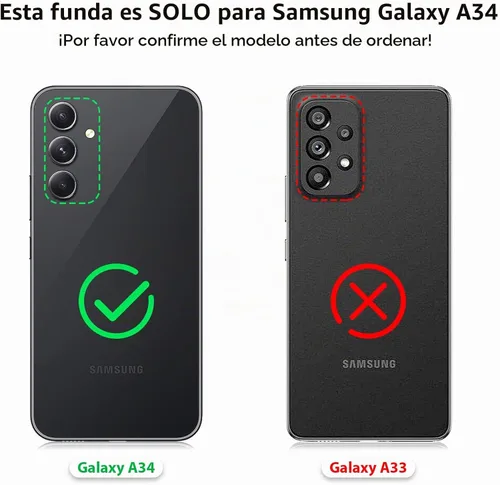 Vista 7 de Jiunai Para Samsung Galaxy A34 Case Rugged Port Cover Bumper Tough Negro