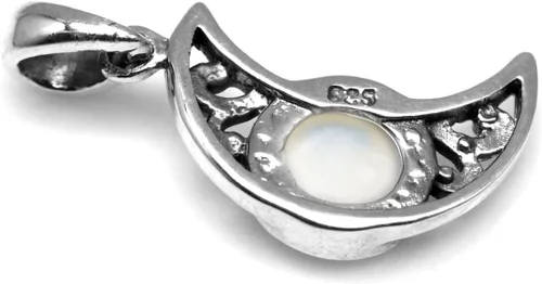 Vista 4 de Silvershake Aretes colgantes o colgante o colgante de plata de ley 925 chapada en oro amarillo con dije o colgante con cadena de 18 pulgadas