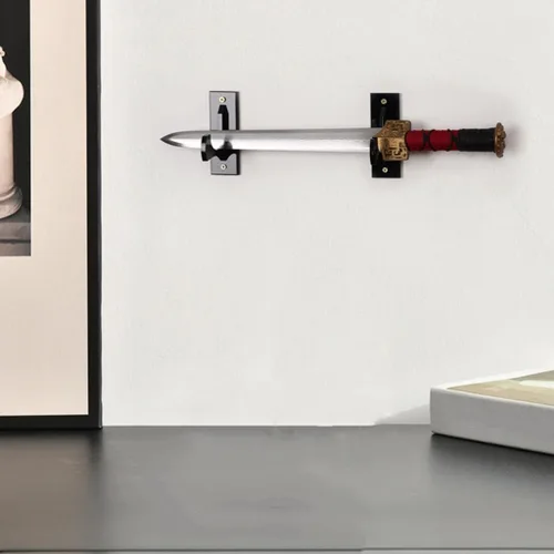 Vista 3 de WANLIAN Soporte de pared para espada, soporte de pared para artes marciales, soporte para armas, cuchillo, daga, sable de luz, espada decorativa