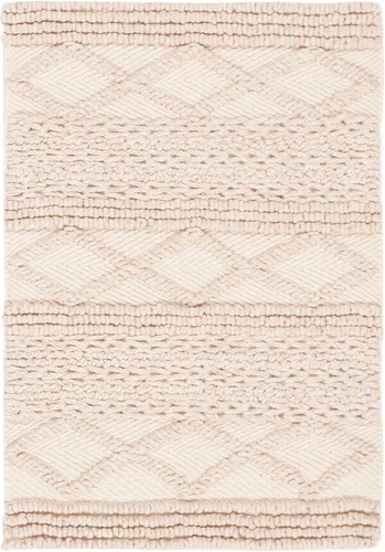 Vista 2 de SAFAVIEH Natura Collection - Alfombra decorativa de 2 x 3 pies, color beige, lana hecha a mano, ideal para zonas de alto tráfico en entrada, sala
