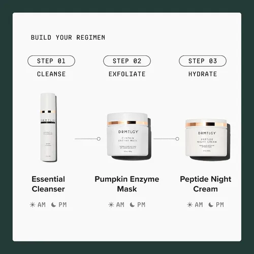Vista 8 de DRMTLGY Máscara facial de enzima de calabaza con cuentas de jojoba. Máscara facial exfoliante suave de calabaza para opacidad, tono de piel