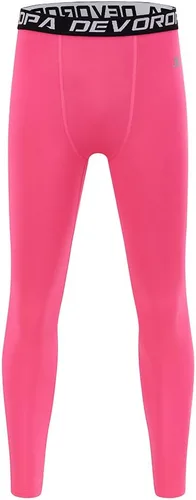 Vista 2 de DEVOROPA Leggings de compresión para niños y jóvenes, mallas deportivas con forro polar térmico