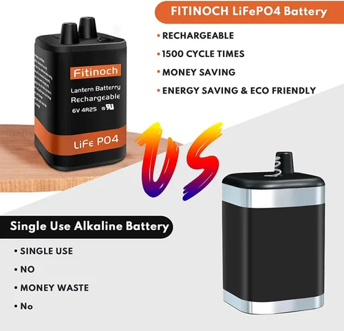 Vista 2 de LiFePO4 - Batería recargable de 6 voltios y 6 Ah con cargador