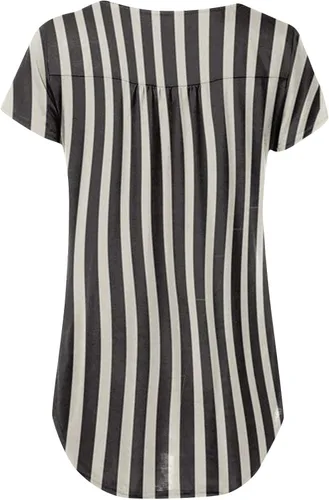 Vista 2 de Womens Button Down Retro Print Blouses Cute Flowy V Neck Pollover Breathable Hide Belly Short Sleeve T Shirt