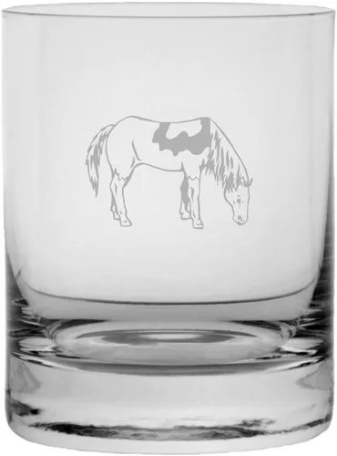 Vista 36 de Abaco Barb - Vaso de whisky con temática de caballo grabado (10.25 onzas)