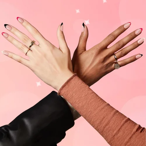Vista 5 de 30 Uñas Postizas de Punta Francesa Negra a Presión, Uñas de Almendra Cortas para Presionar, Uñas Postizas Cortas en Forma de Almendra, Uñas