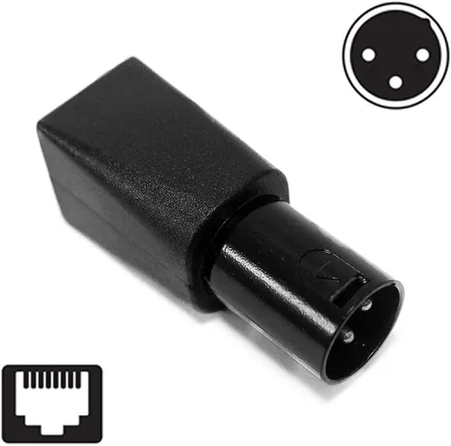 Vista 3 de DMX a RJ45 Conector RJ45 Ethernet a 3 pines XLR DMX hembra y macho adaptadores conjuntos (3PIN_1Pair)