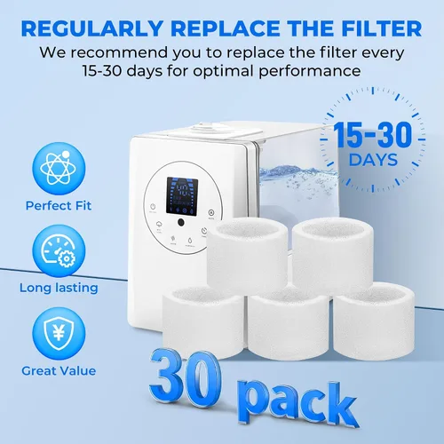 Vista 7 de Paquete de 30 filtros de repuesto para humidificador de llenado superior para humidificadores LEVOIT Classic160, Dual150, Dual200S, Classic300(S)