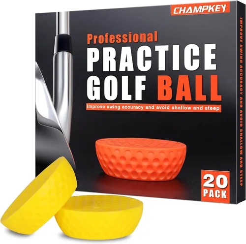 Vista 7 de CHAMPKEY Precision Practice Golf Balls 20 Pack - Soft Rubber Golf Training Balls - Avoid Swing Shallow and Steep Golf Practice Balls