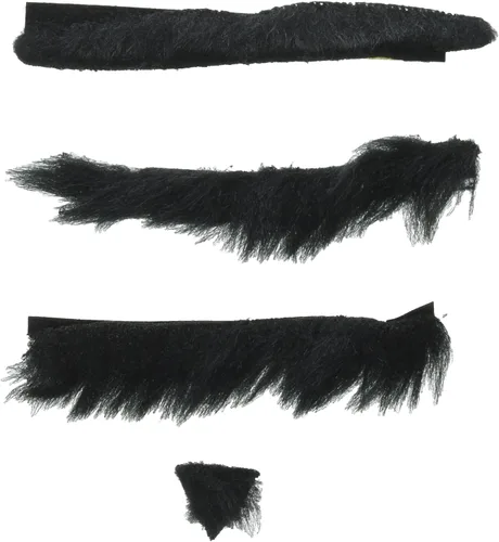 Vista 2 de Wacky suave bigote patillas y Soul Patch pelo facial Set autoadhesivo 3pieza