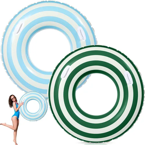 Vista 8 de Gemscream 2 anillos de natación grandes con asas de 47.24 pulgadas, flotadores inflables de piscina para adultos y adolescentes