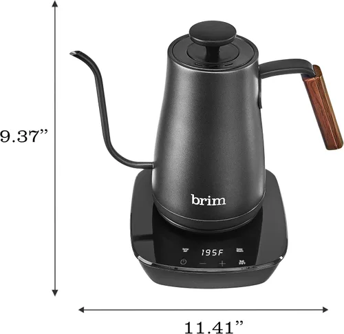 Vista 5 de brim Hervidor eléctrico de cuello de cisne con control de temperatura con tacto capacitivo, color negro