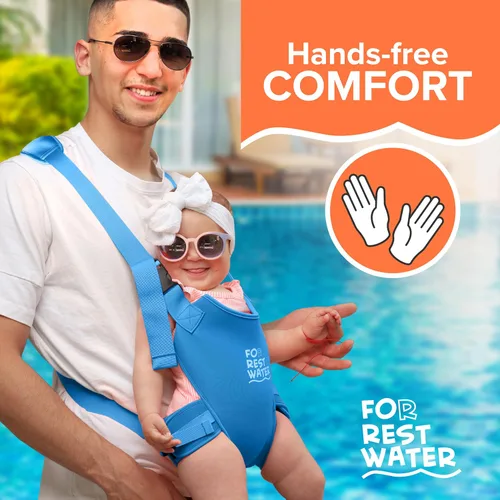 Vista 2 de Portabebés ergonómico de neopreno prémium para agua cálida y segura y diversión en la tierra (4-24 meses) - Arnés ajustable para bebés y niños